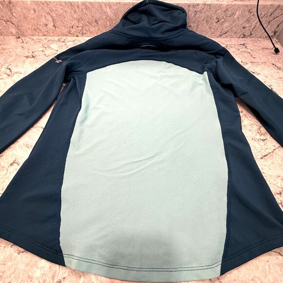 Under Armour RUN Womens Small Teal Blue Turtleneck Sweatshirt Activewear Running - Picture 4 of 9